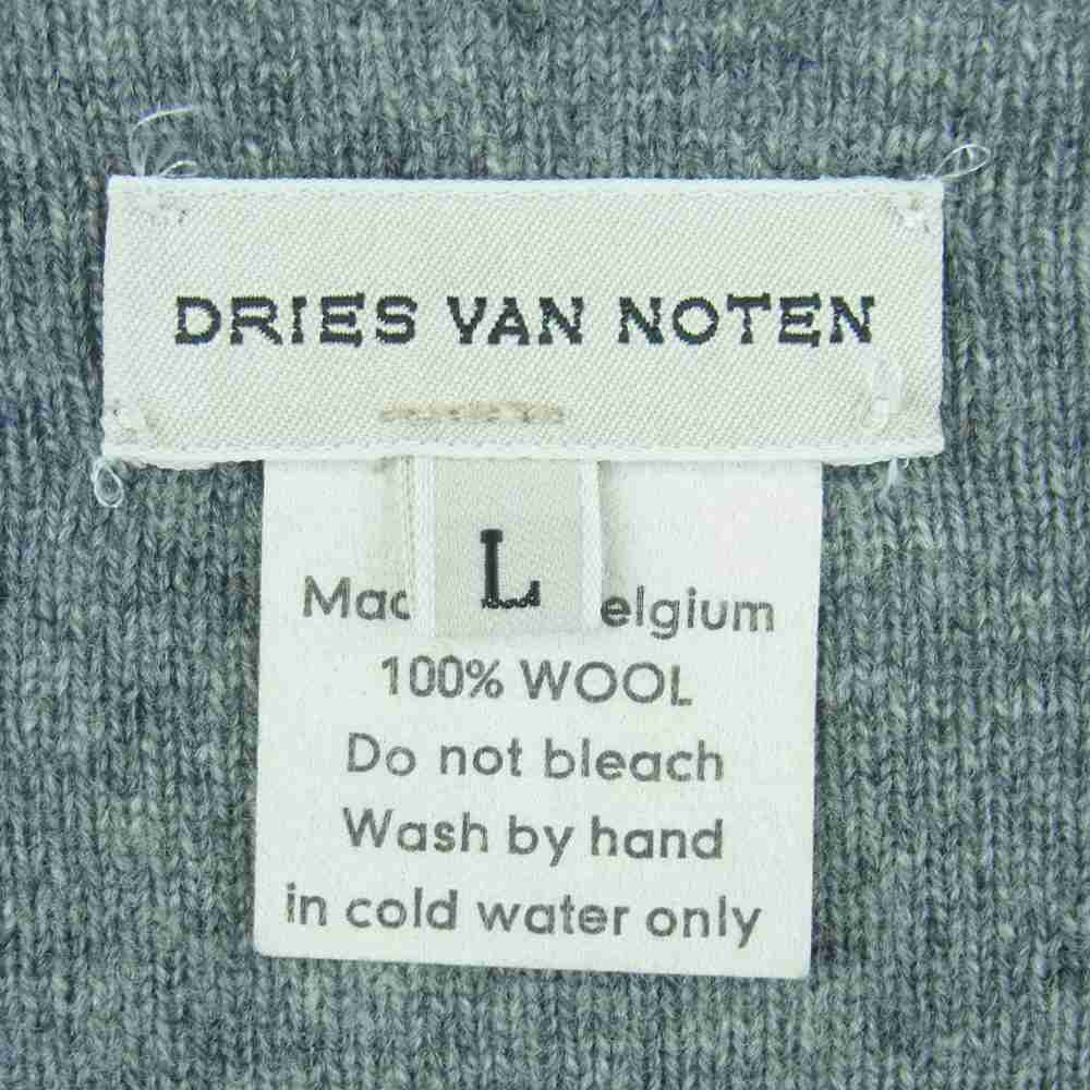 DRIES VAN NOTEN ドリスヴァンノッテン 国内正規品 アウトシーム ラグランスリーブ ウール ニット グレー系 L【中古】