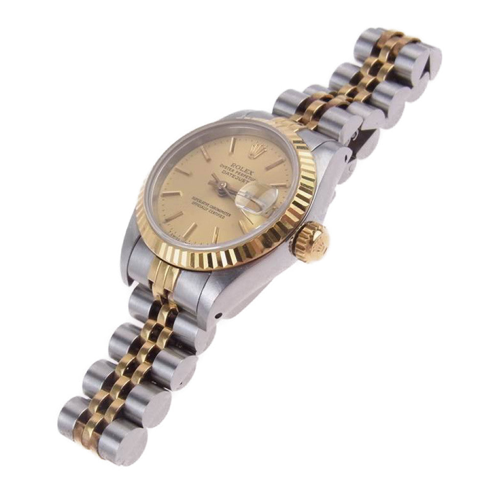 ROLEX ロレックス R番 69173 デイトジャスト シャンパン YG/SS 自動巻 レディース シルバー系 ゴールド系【中古】
