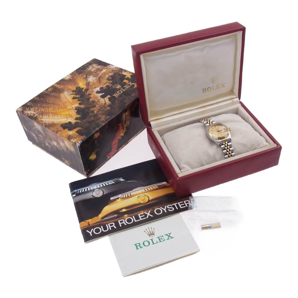 ROLEX ロレックス R番 69173 デイトジャスト シャンパン YG/SS 自動巻 レディース シルバー系 ゴールド系【中古】