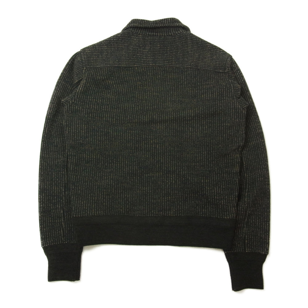 RRL ダブルアールエル 国内正規品 ストライプ スウェット フルジップ ブルゾン ジャケット ブラック系 S【新古品】【未使用】【中古】