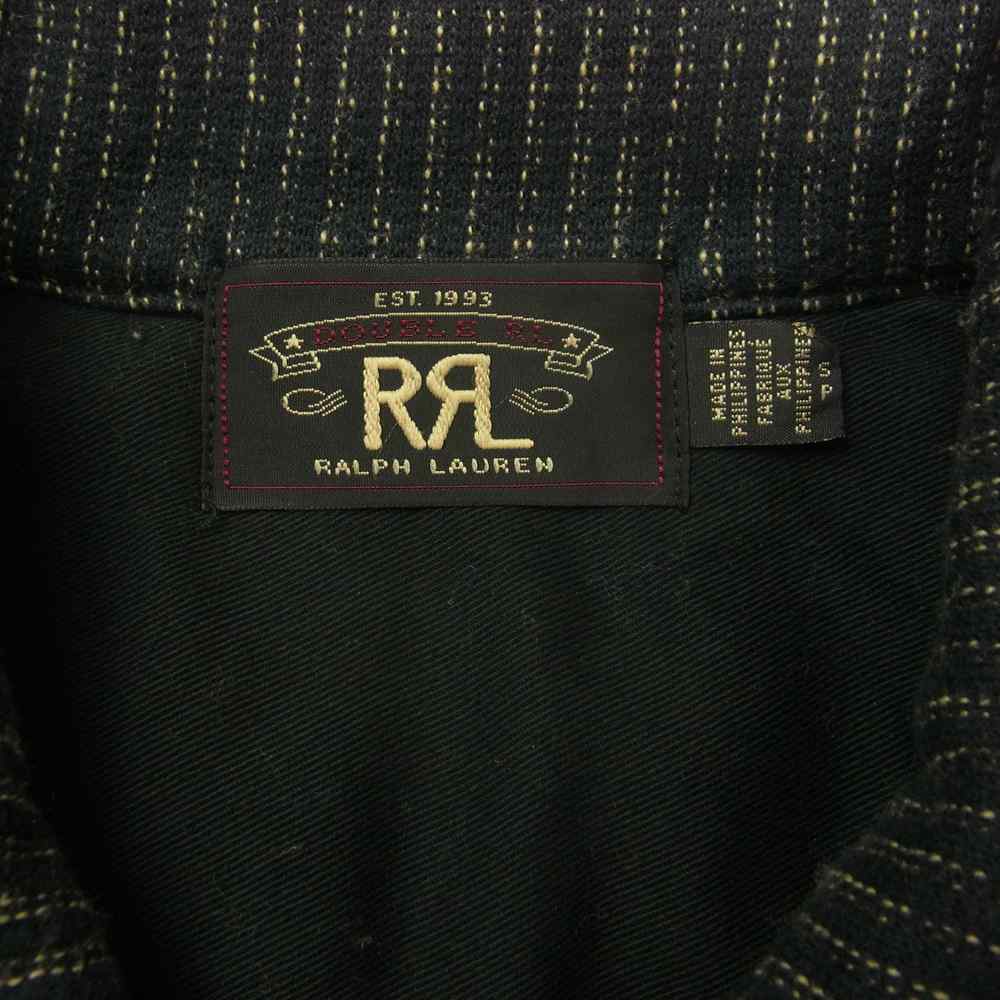 RRL ダブルアールエル 国内正規品 ストライプ スウェット フルジップ ブルゾン ジャケット ブラック系 S【新古品】【未使用】【中古】