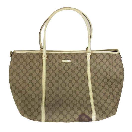 GUCCI グッチ 197954 GGスプリーム レザー トート バッグ ブラウン系【中古】