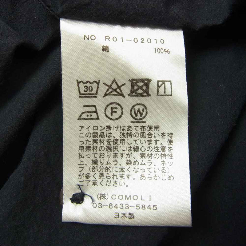 COMOLI コモリ R01-02010 タイプライター オープンカラー 半袖シャツ ネイビー系 2【中古】