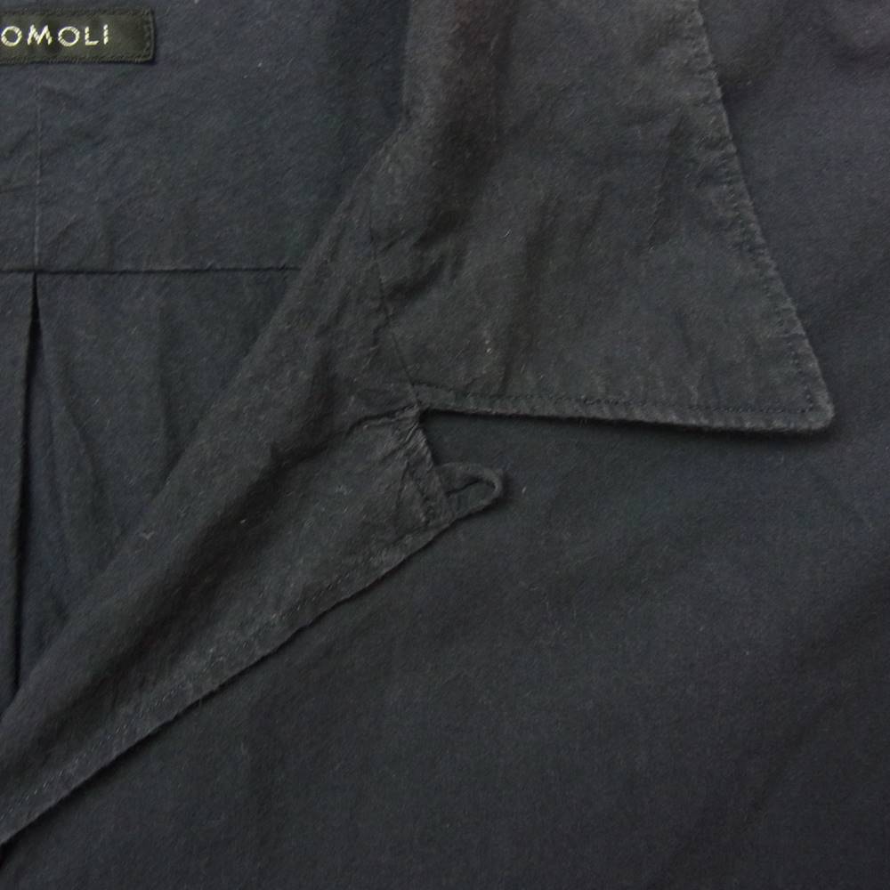 COMOLI コモリ R01-02010 タイプライター オープンカラー 半袖シャツ ネイビー系 2【中古】