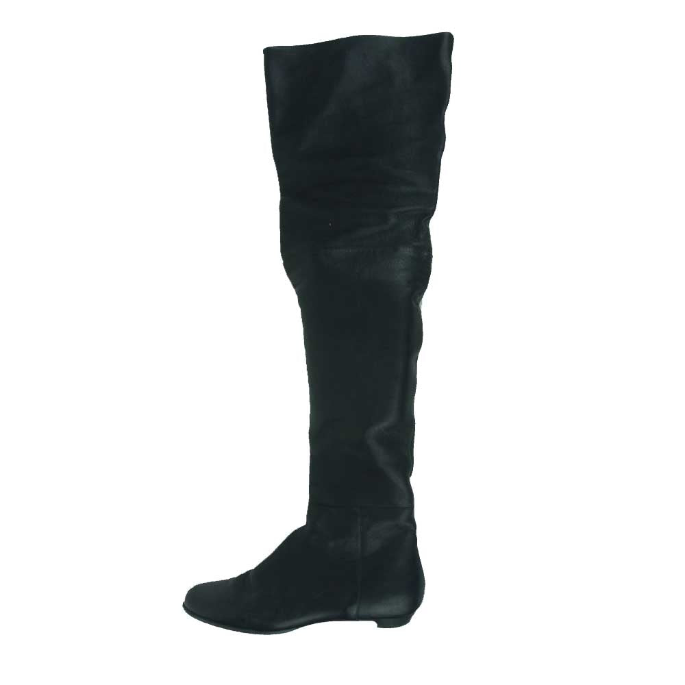 JIMMY CHOO ジミーチュウ レザー ロング ブーツ イタリア製 ブラック系 35【中古】