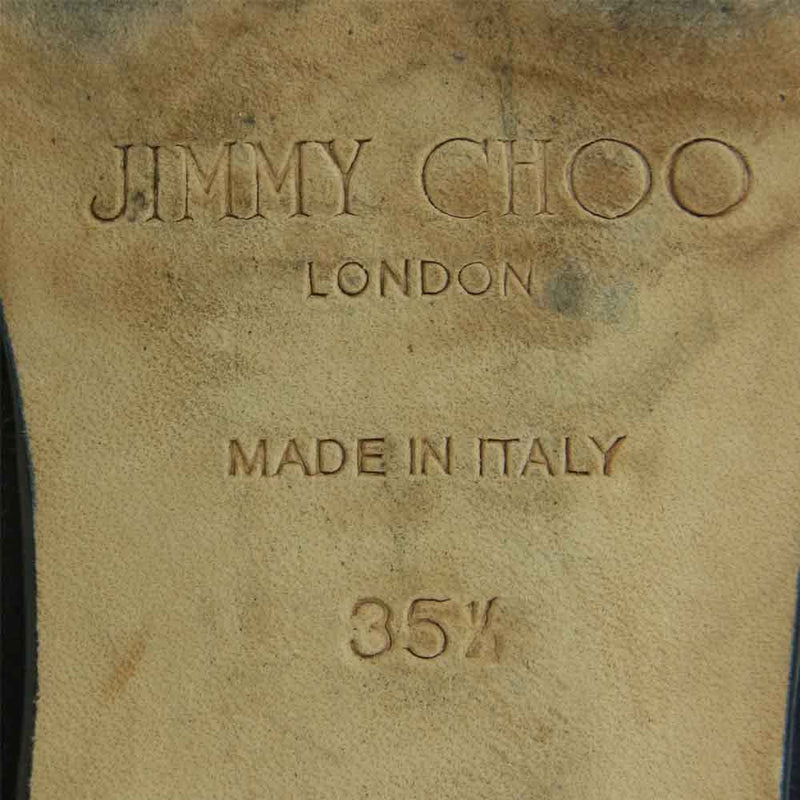 JIMMY CHOO ジミーチュウ レザー ロング ブーツ イタリア製 ブラック系 35【中古】
