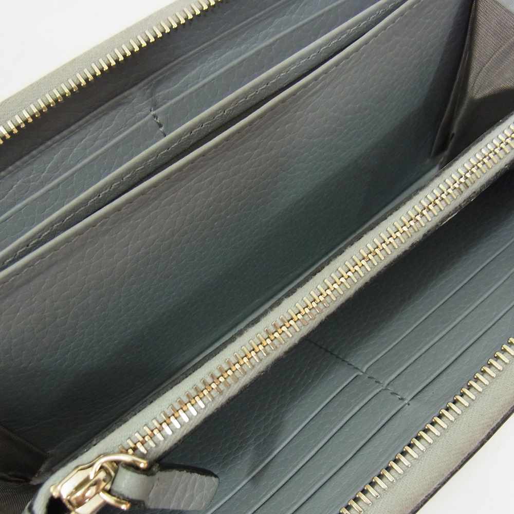 VALENTINO ヴァレンティノ ロック スタッズ ラウンド ファスナー 長財布 グレー系【中古】