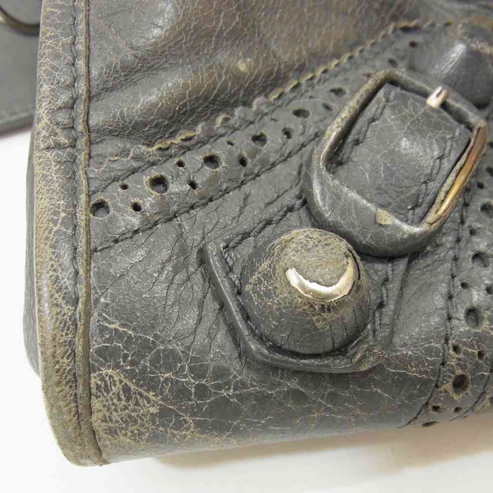 BALENCIAGA バレンシアガ 258044 ジャイアント ブローズ シティ レザー 2WAY ハンド ショルダー バッグ グレー系【中古】