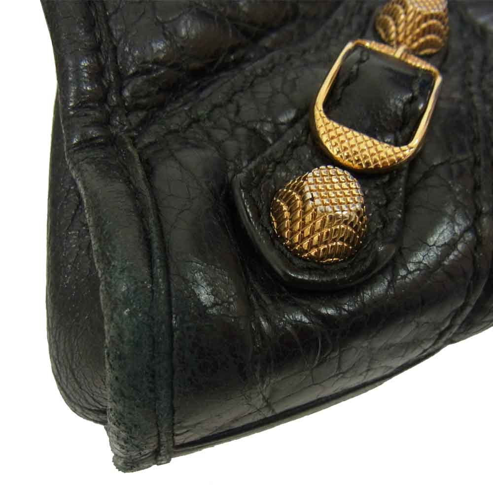 BALENCIAGA バレンシアガ 281770 ジャイアント シティ スタッズ レザー 2WAY ハンド ショルダー バッグ ブラック系【中古】