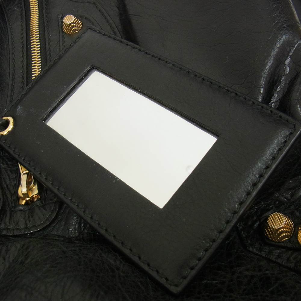 BALENCIAGA バレンシアガ 281770 ジャイアント シティ スタッズ レザー 2WAY ハンド ショルダー バッグ ブラック系【中古】