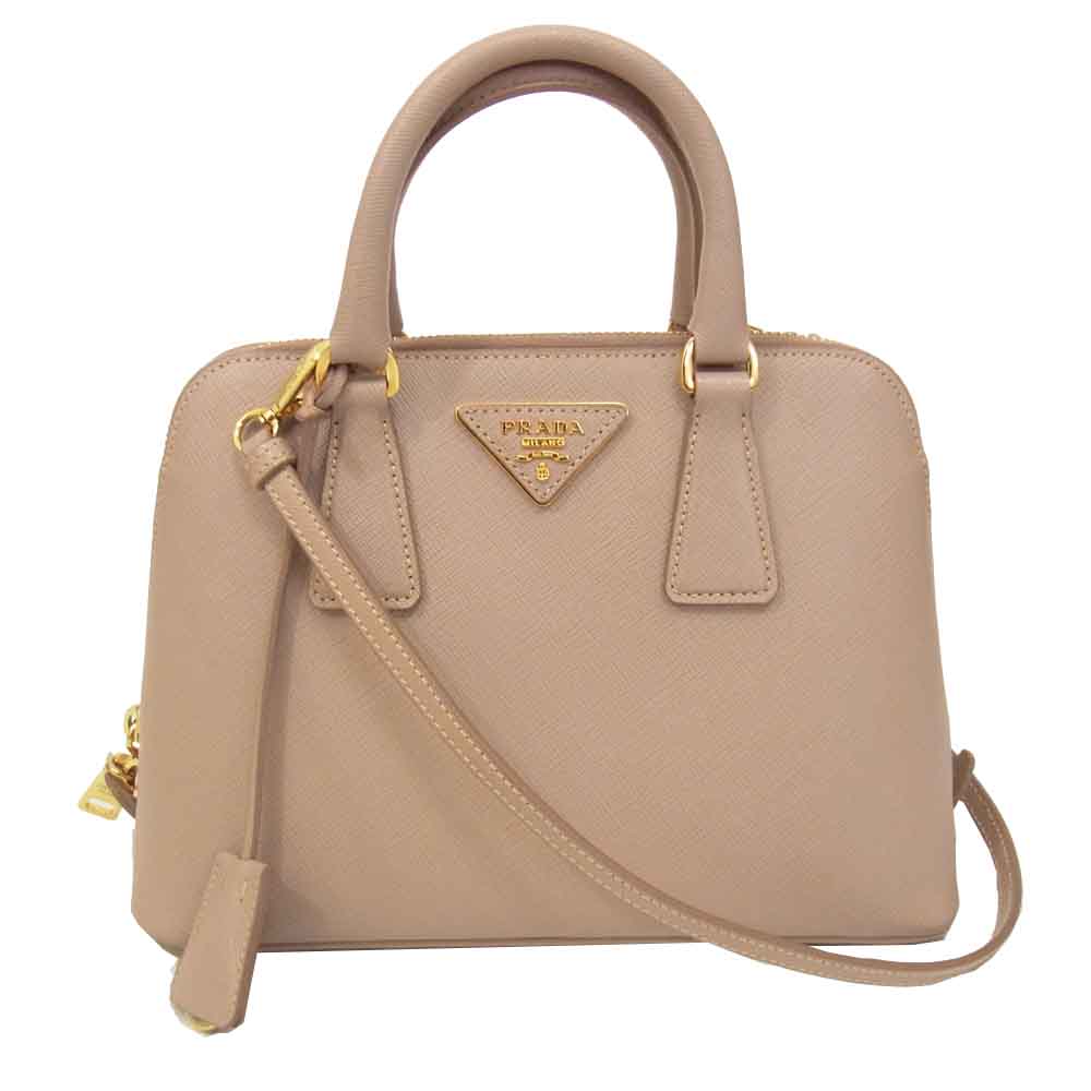PRADA プラダ BL0838 SAFFIANO LUX サフィアーノ レザー ハンド ショルダー バッグ ピンク系【中古】