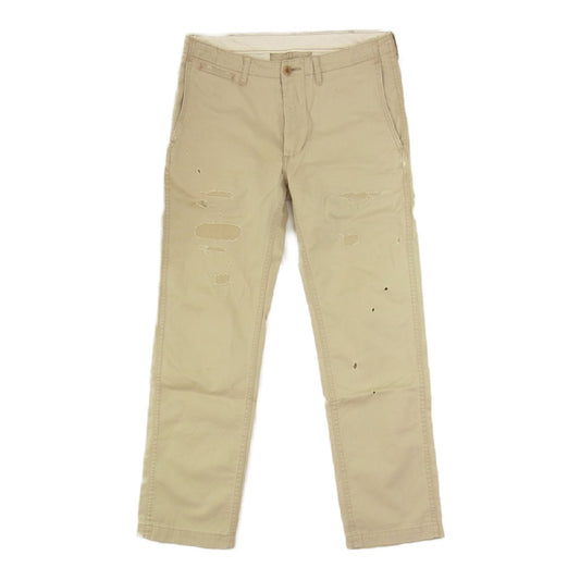 HYSTERIC GLAMOUR ヒステリックグラマー 0232AP09 OLD WEST pt チノ リメイク 九分丈 テーパード スリム パンツ ベージュ系 S【中古】