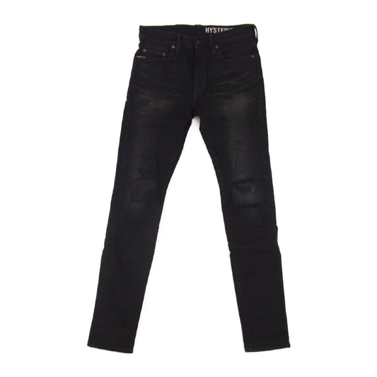 HYSTERIC GLAMOUR ヒステリックグラマー 0261AP14 KPR加工 ISKO リメイクスリム デニム パンツ ブラック系 31【中古】