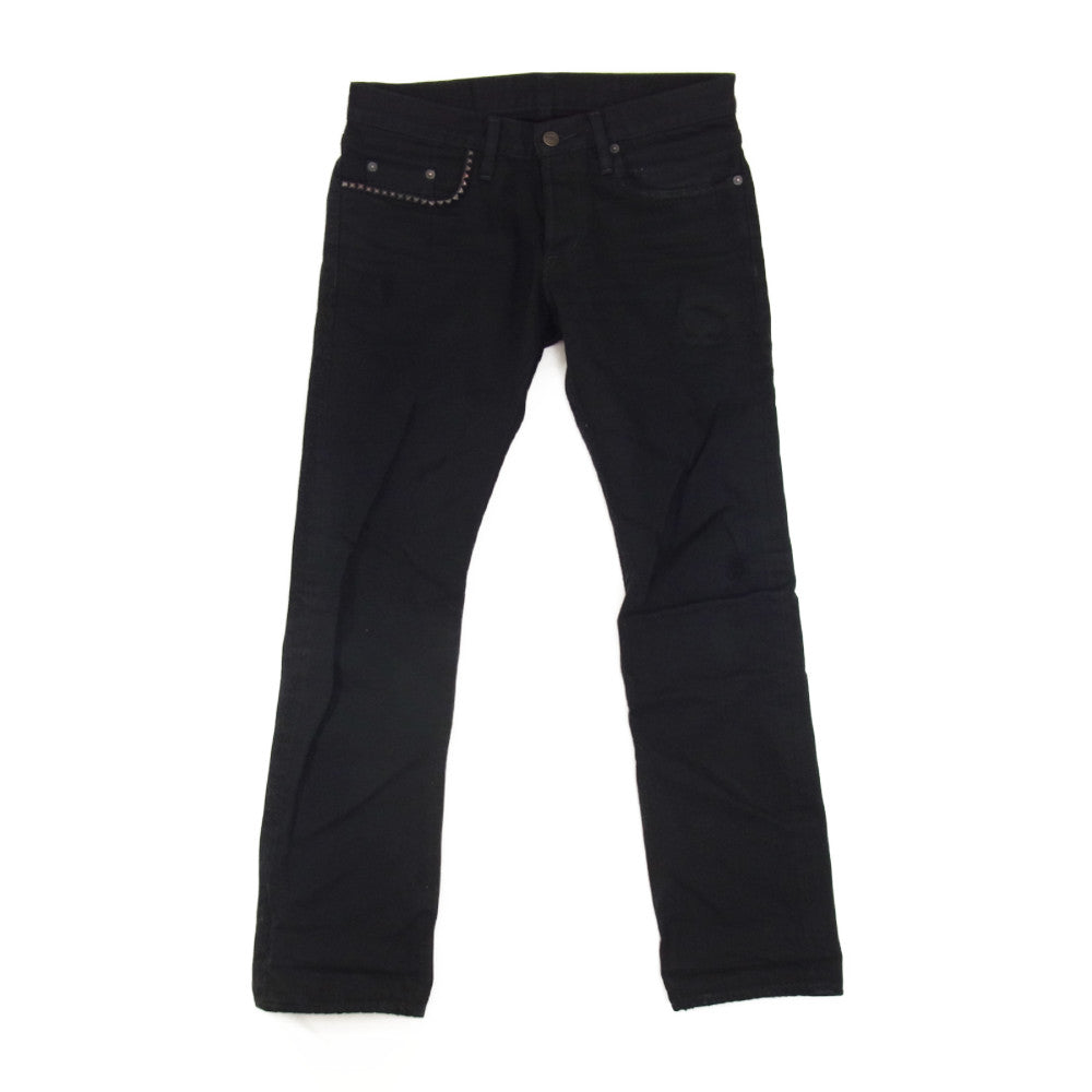 HYSTERIC GLAMOUR ヒステリックグラマー 0213AP13 RW CLASH加工 デニム ストレート パンツ ブラック系 30【中古】