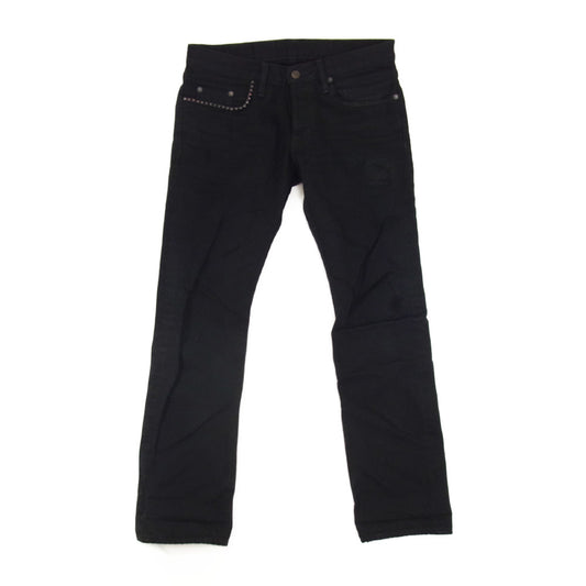 HYSTERIC GLAMOUR ヒステリックグラマー 0213AP13 RW CLASH加工 デニム ストレート パンツ ブラック系 30【中古】