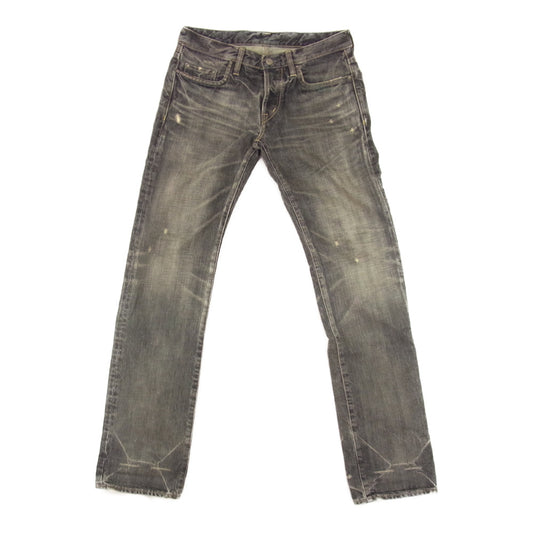 HYSTERIC GLAMOUR ヒステリックグラマー 0293AP09 NOBU加工 スタッズ デニム ストレートパンツ ブラック系 30【中古】