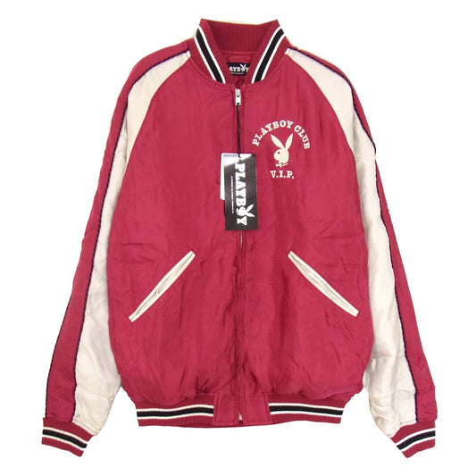 HYSTERIC GLAMOUR ヒステリックグラマー 1251AB01 PLAYBOY プレイボーイ 刺繍 スカジャン ピンク系 S【新古品】【未使用】【中古】