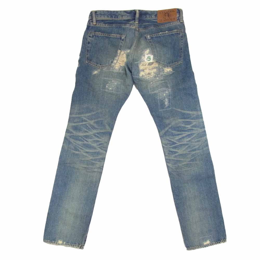 HYSTERIC GLAMOUR ヒステリックグラマー 0202AP01 NOBU リメイク ダメージ クラッシュ加工 デニムパンツ インディゴブルー系 30【中古】
