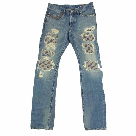 HYSTERIC GLAMOUR ヒステリックグラマー 0241AP14 30周年限定 ROLLING STONES ローリング ストーンズ スタッズ デニムパンツ インディゴブルー系 30【中古】