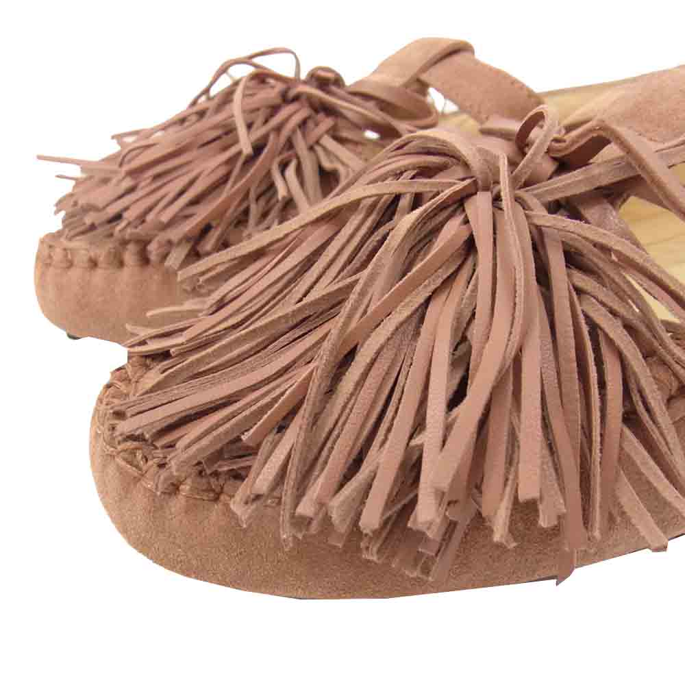 TOD’S トッズ GOMMINI CINTURINO POMPON タッセル スエード ベルト パンプス ローファー ピンク系 38【中古】