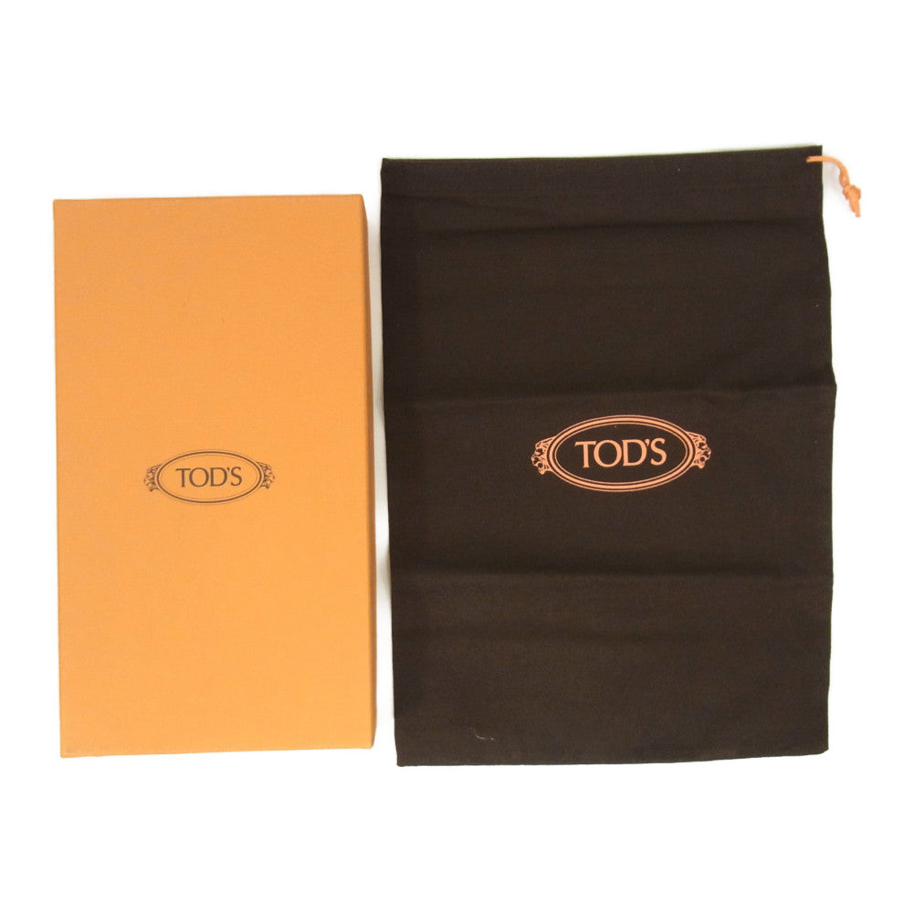 TOD’S トッズ GOMMINI CINTURINO POMPON タッセル スエード ベルト パンプス ローファー ピンク系 38【中古】