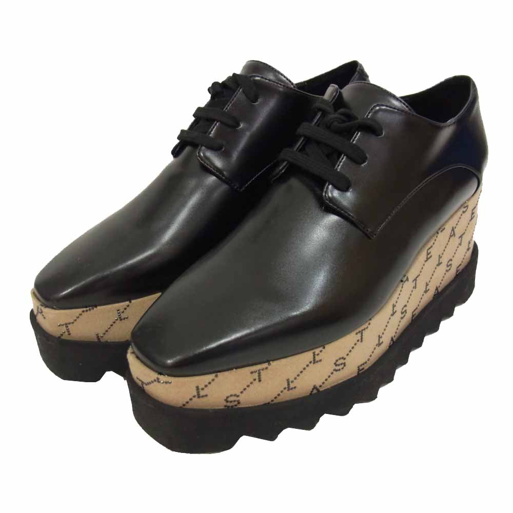 Stella McCartney ステラマッカートニー 580193-W0XH0-1000 シャークソール ロゴ プラットフォーム シューズ ブラック系 38【中古】