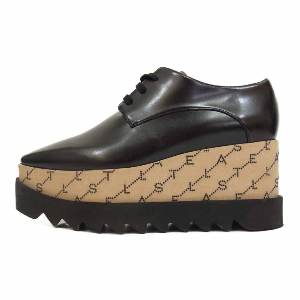 Stella McCartney ステラマッカートニー 580193-W0XH0-1000 シャークソール ロゴ プラットフォーム シューズ ブラック系 38【中古】