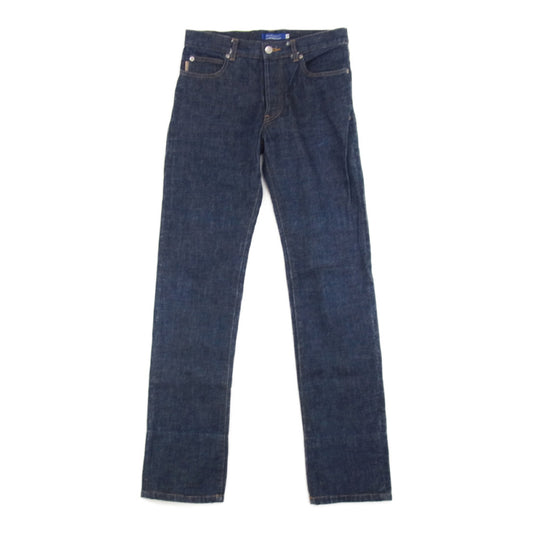 BURBERRY BLUE LABEL バーバリーブルーレーベル FQF54-551 裏地チェック ジーンズ デニム インディゴブルー系 38【中古】