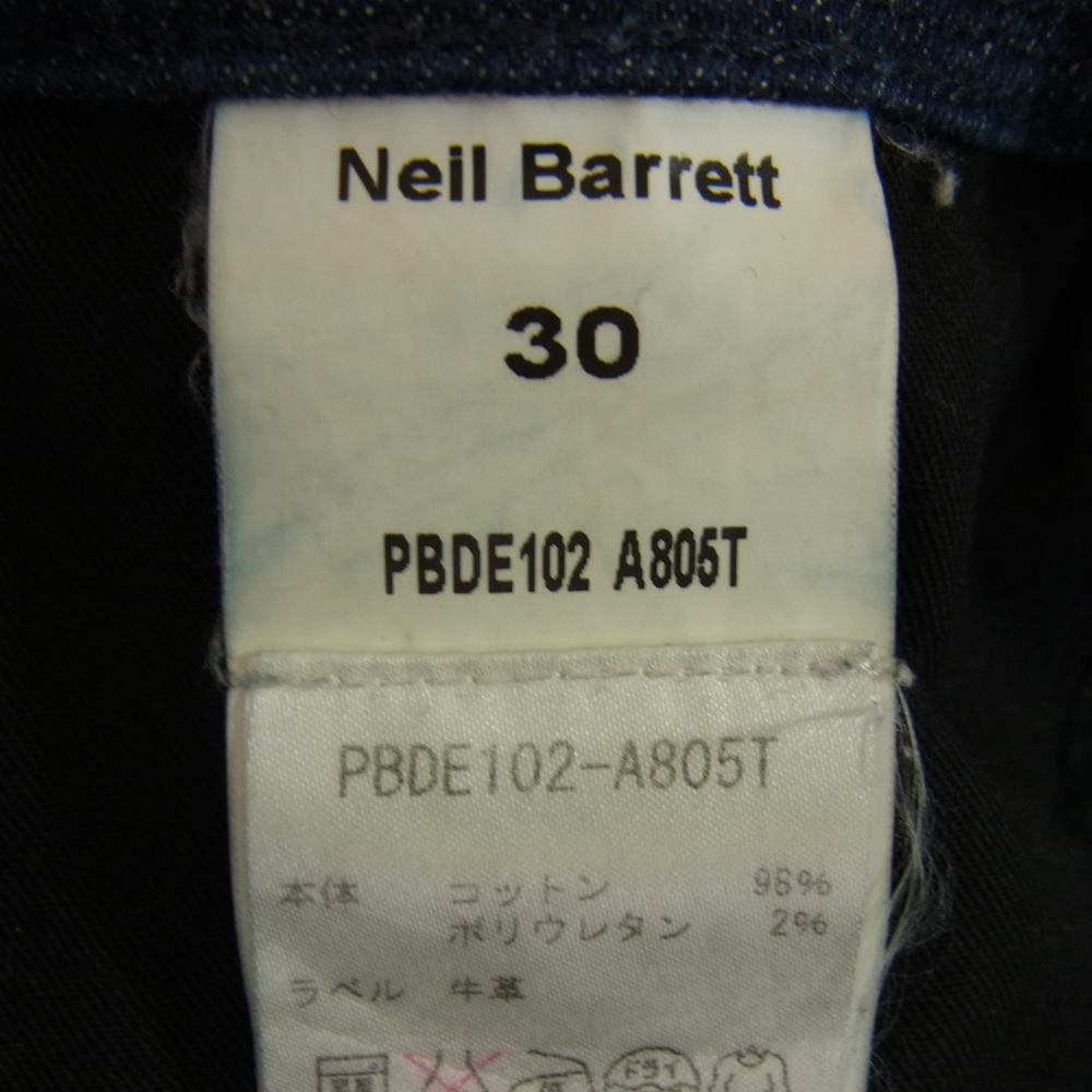 NEIL BARRETT ニールバレット PBDE102 A805T 国内正規品 SUPER SKINNY REGULAR RISE スーパースキニー デニムパンツ インディゴ インディゴブルー系 30【中古】