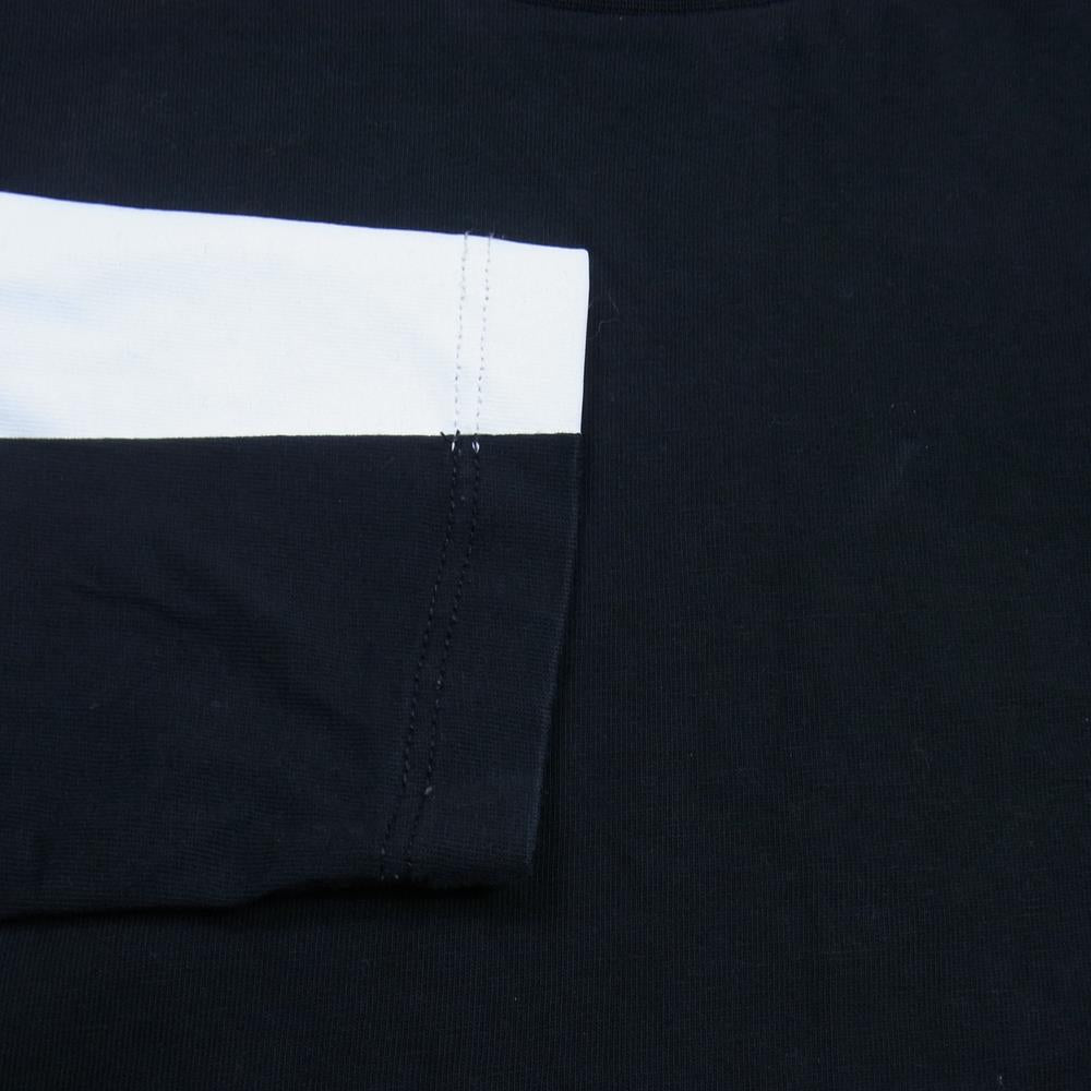 NEIL BARRETT ニールバレット PBJT186S E518S 国内正規品 BOLT T-SHIRT サンダーボルト プリント レイヤードヘム 長袖 Tシャツ カットソー ブラック系 S【中古】