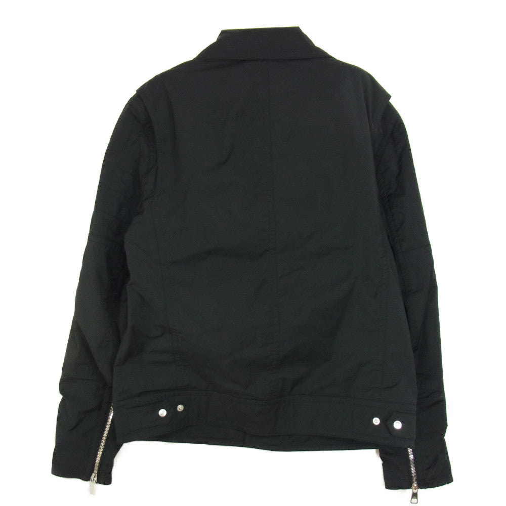 NEIL BARRETT ニールバレット  PBSP248 E004 国内正規品 マットナイロン ストレッチ ライダースジャケット ブラック系 M【中古】