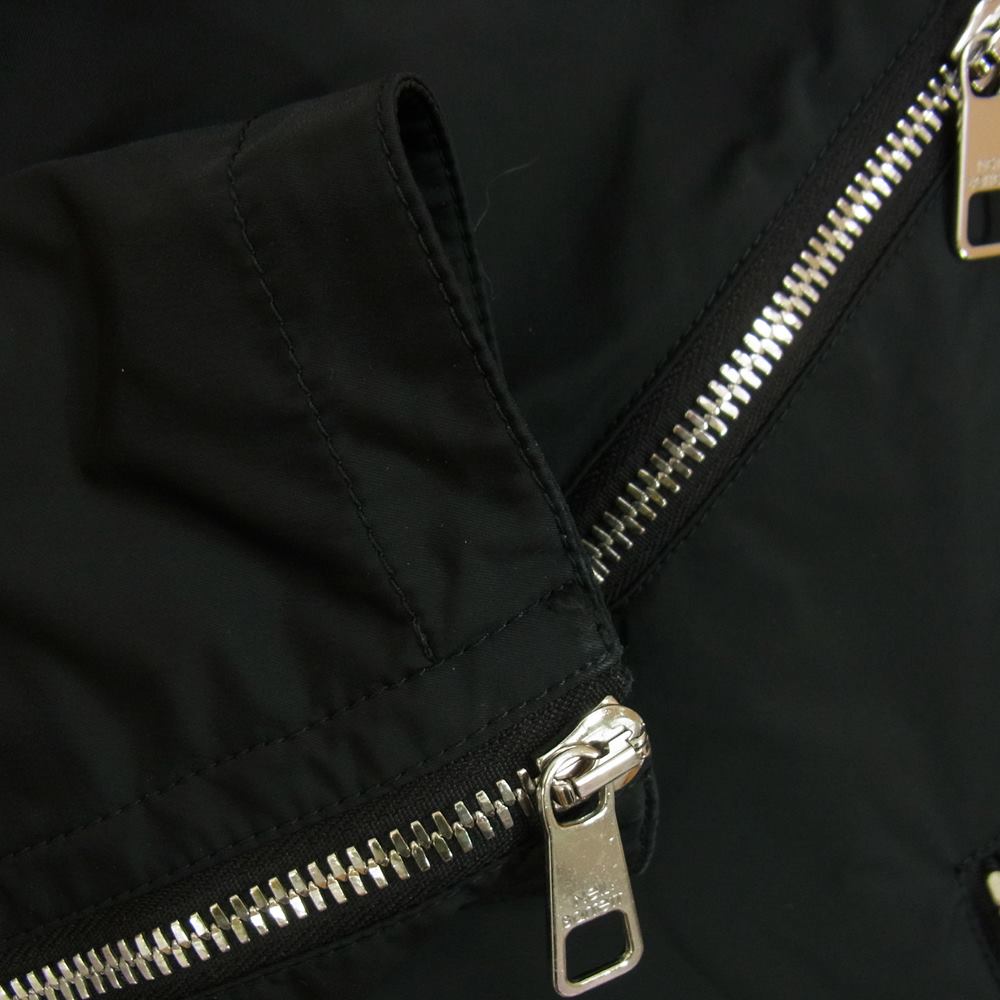 NEIL BARRETT ニールバレット  PBSP248 E004 国内正規品 マットナイロン ストレッチ ライダースジャケット ブラック系 M【中古】