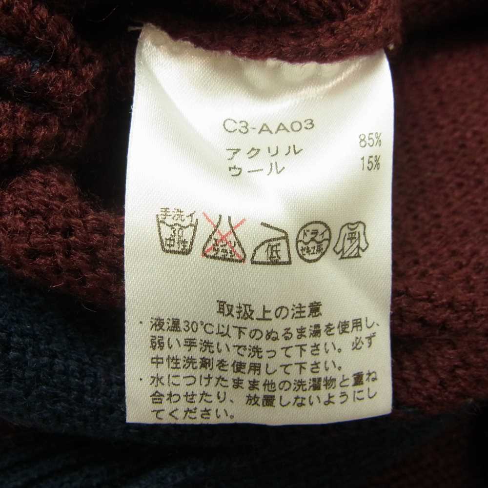 Champion チャンピオン LETTERED KNIT CARDIGAN レターパッチ レタード ニット カーディガン エンジ系 XL【中古】
