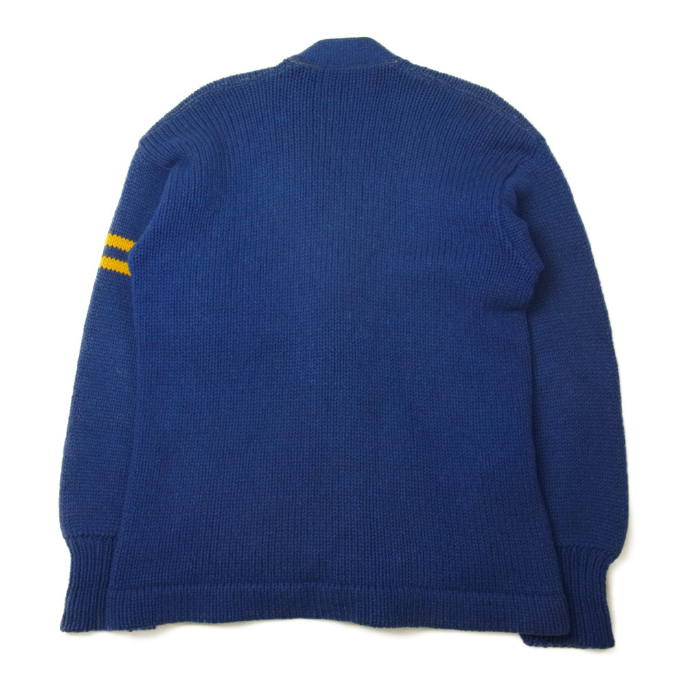 プリンストン A レターパッチ ローゲージ レタード カーディガン ブルー系【中古】