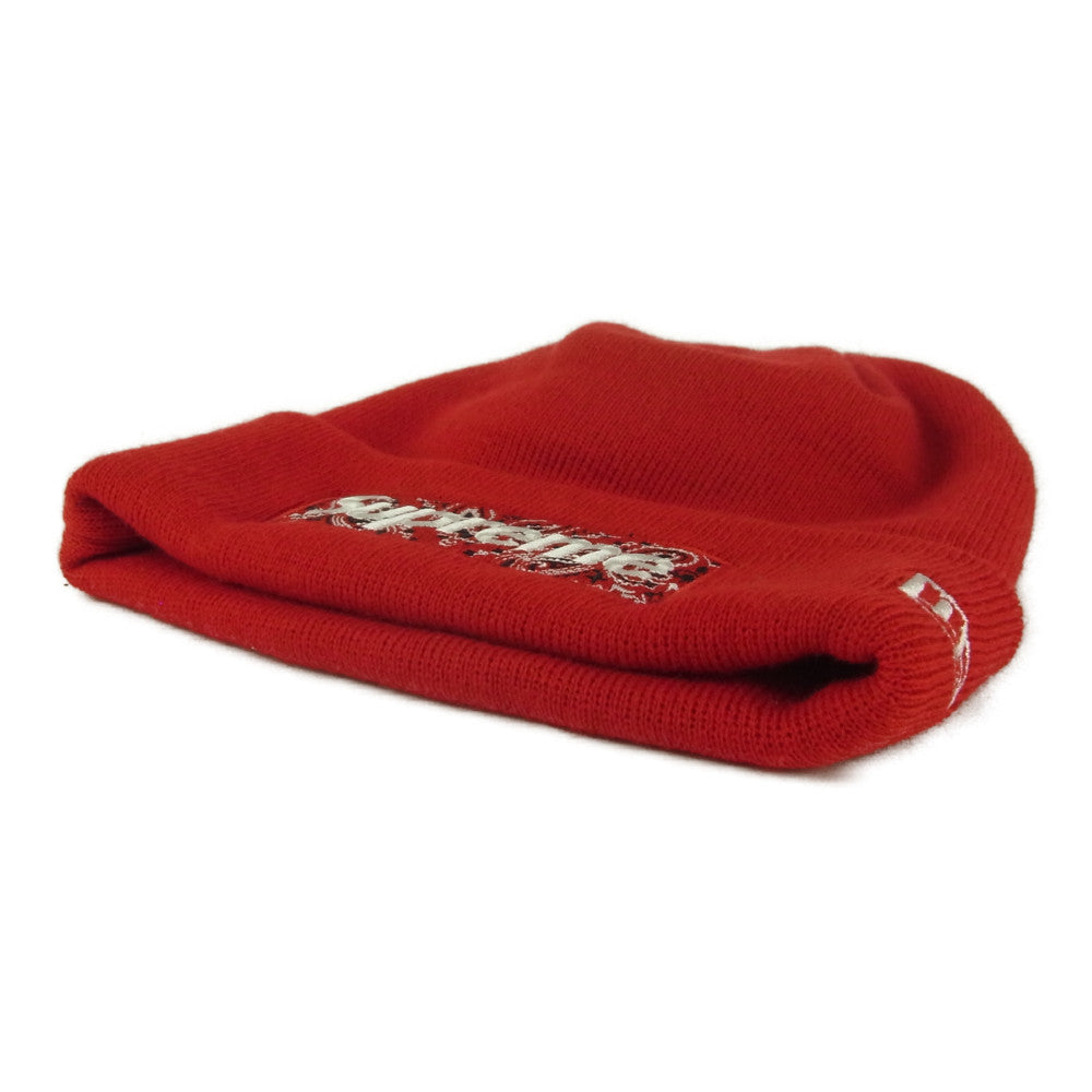 Supreme シュプリーム NEWERA Bandana Box Logo Beanie ニューエラ バンダナ ビーニー ニットキャップ ニット帽 レッド系【美品】【中古】