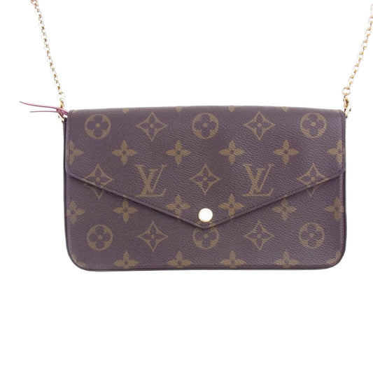 LOUIS VUITTON ルイ・ヴィトン M61276 カードケース ポーチ付 モノグラム ポシェット フェリシー チェーン ショルダー バッグ ブラウン系【美品】【中古】