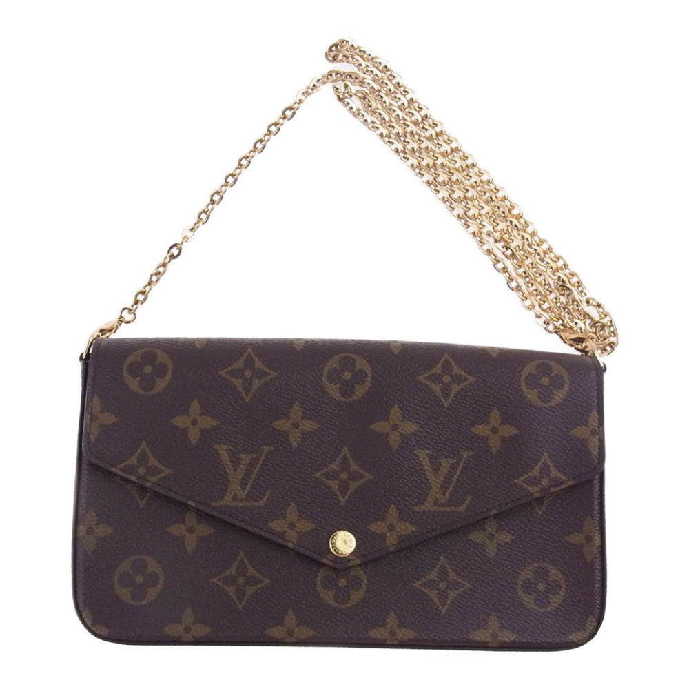 LOUIS VUITTON ルイ・ヴィトン M61276 カードケース ポーチ付 モノグラム ポシェット フェリシー チェーン ショルダー バッグ ブラウン系【美品】【中古】