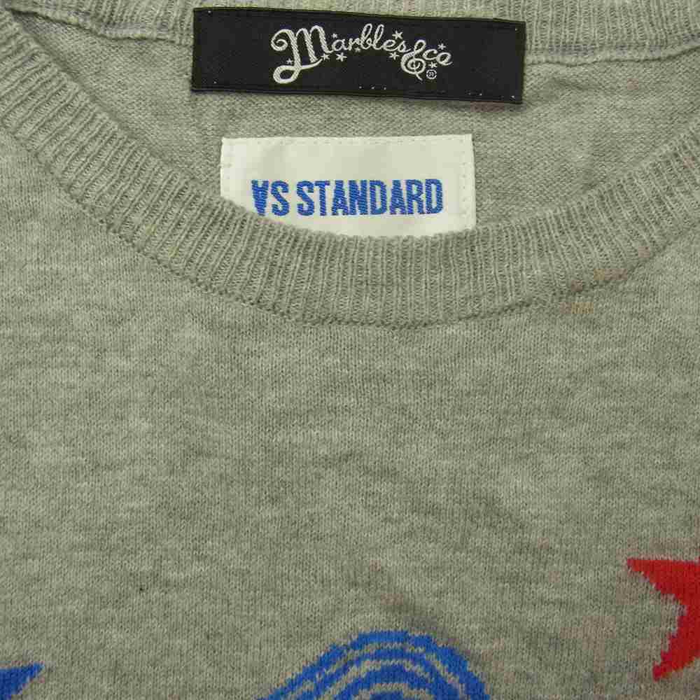 MARBLES マーブルズ 16ss MKN-S16AS01 × AS STANDARD KNIT TEE ニット 半袖 Tシャツ グレー系 S【中古】