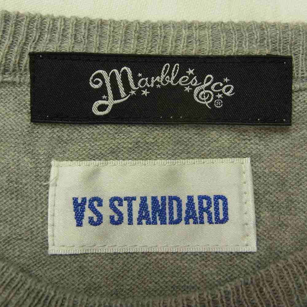 MARBLES マーブルズ 16ss MKN-S16AS01 × AS STANDARD KNIT TEE ニット 半袖 Tシャツ グレー系 S【中古】