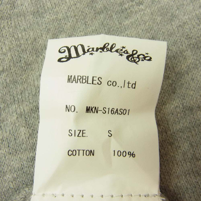 MARBLES マーブルズ 16ss MKN-S16AS01 × AS STANDARD KNIT TEE ニット 半袖 Tシャツ グレー系 S【中古】