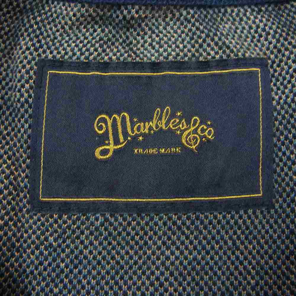 MARBLES マーブルズ 16ss MKN-S1603 Double Jaquard Star Border Camouflage Knit ダブル ジャガード スター ボーダー ニット ネイビー系 S【中古】