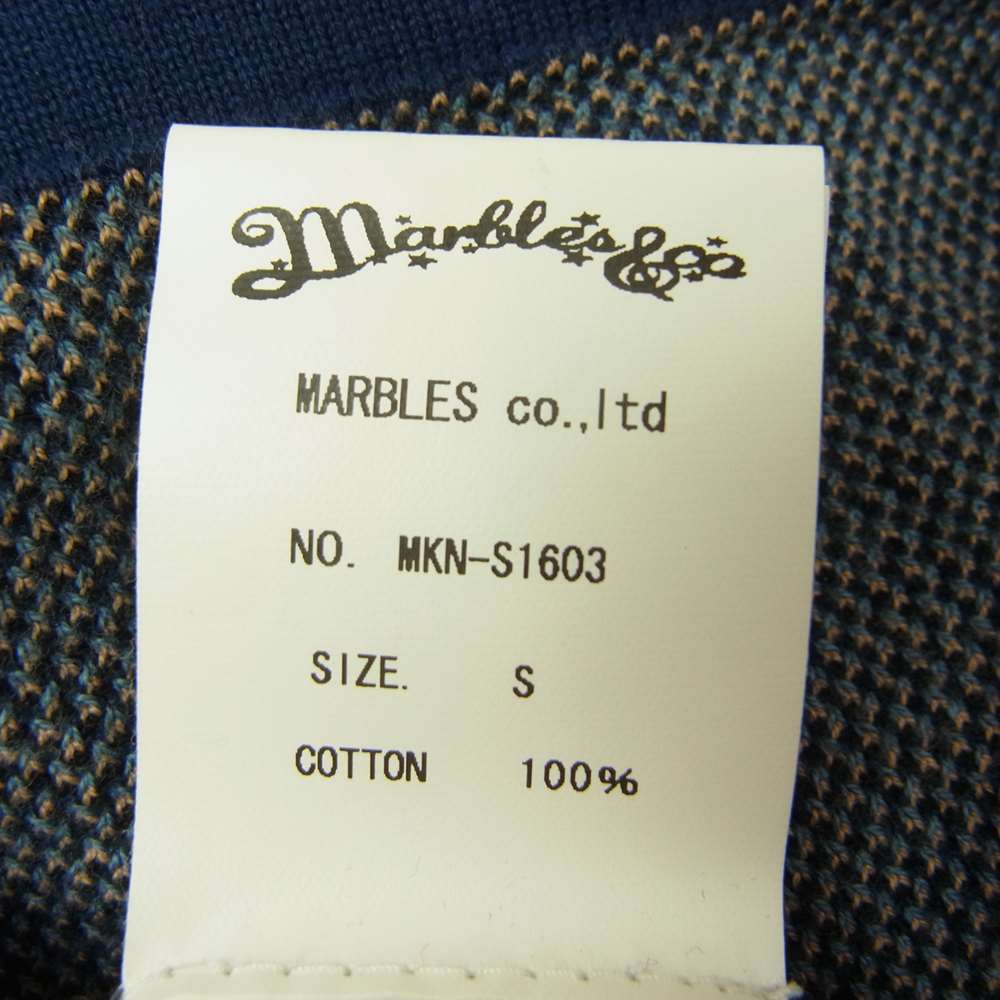 MARBLES マーブルズ 16ss MKN-S1603 Double Jaquard Star Border Camouflage Knit ダブル ジャガード スター ボーダー ニット ネイビー系 S【中古】