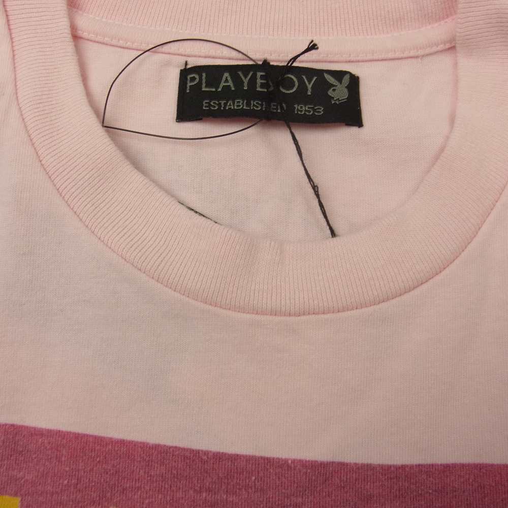 TMT ティーエムティー TCS-F14PB02 × PLAYBOY プレイボーイ ギター ガール プリント Tシャツ ピンク系 S【新古品】【未使用】【中古】