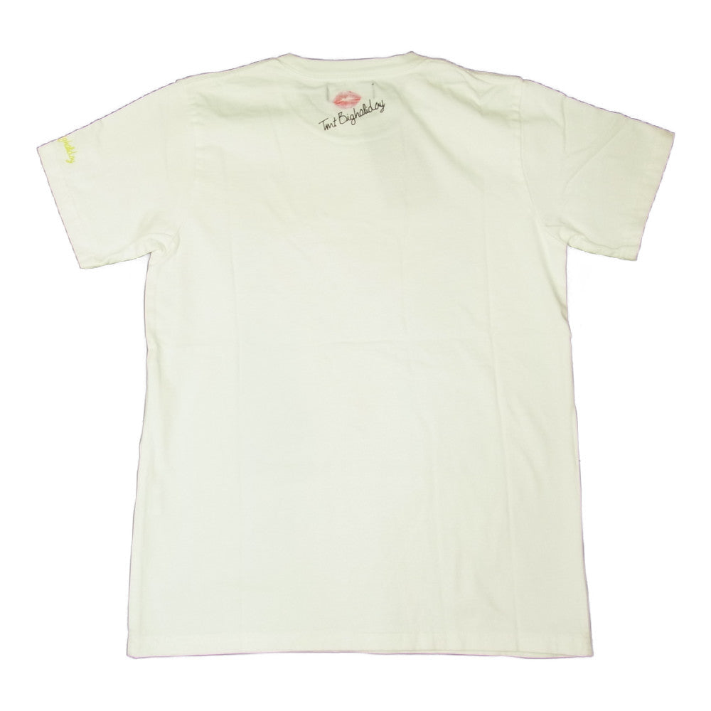TMT ティーエムティー TCS-F14PB05 × PLAYBOY プレイボーイ ガール プリント Tシャツ ホワイト ホワイト系 S【新古品】【未使用】【中古】