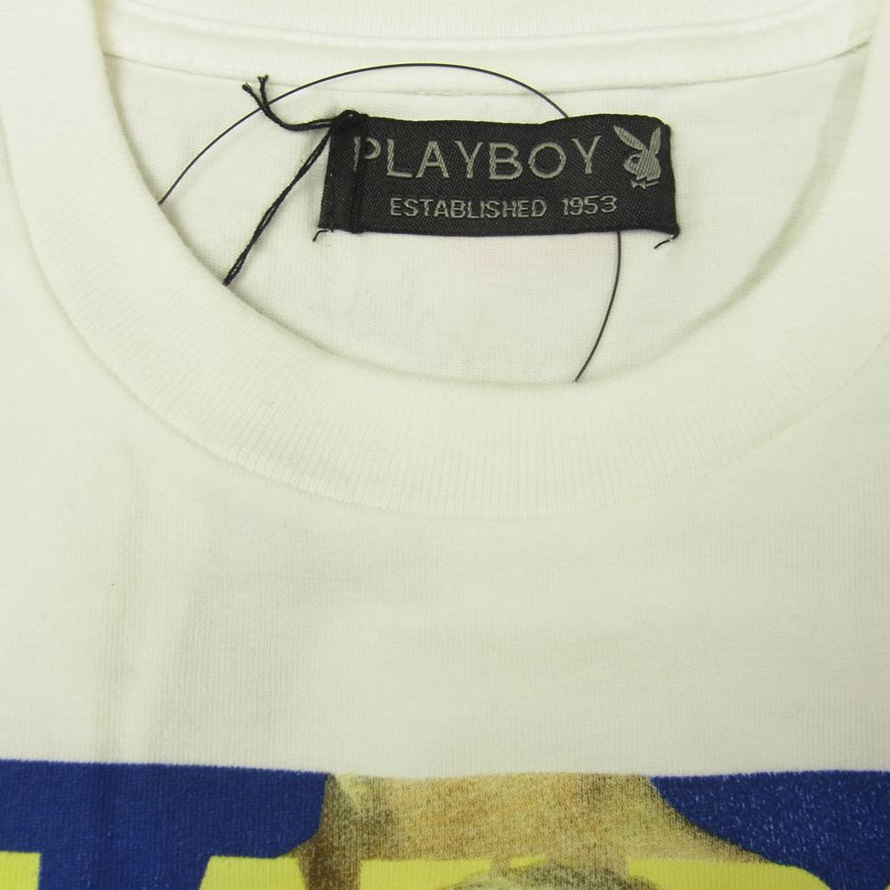 TMT ティーエムティー TCS-F14PB05 × PLAYBOY プレイボーイ ガール プリント Tシャツ ホワイト ホワイト系 S【新古品】【未使用】【中古】