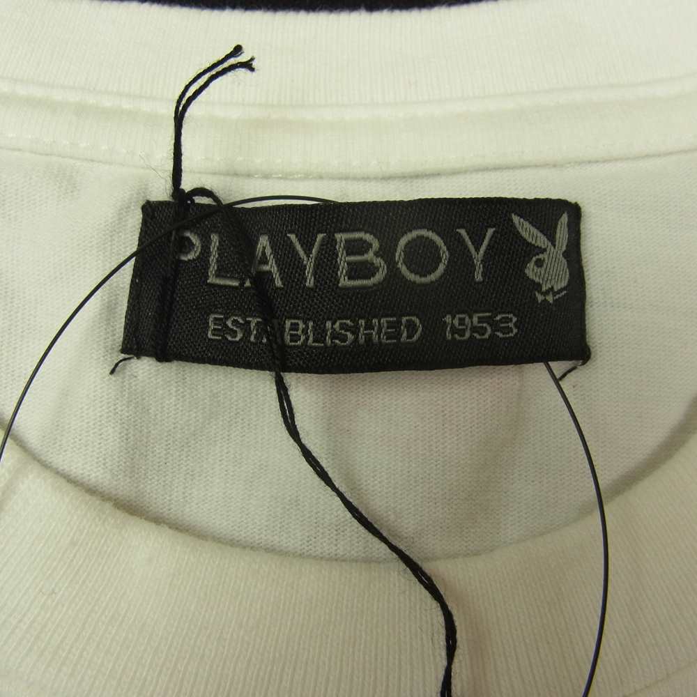 TMT ティーエムティー TCS-F14PB05 × PLAYBOY プレイボーイ ガール プリント Tシャツ ホワイト ホワイト系 S【新古品】【未使用】【中古】