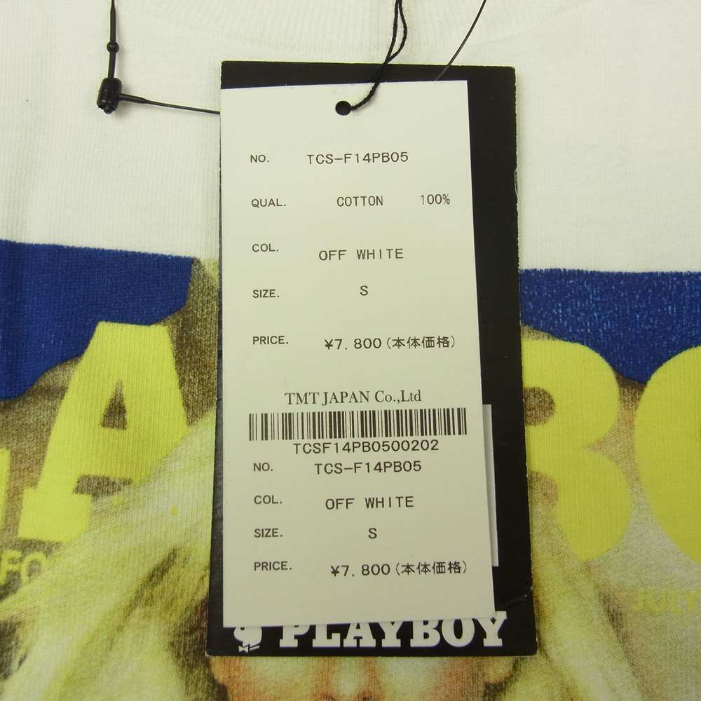 TMT ティーエムティー TCS-F14PB05 × PLAYBOY プレイボーイ ガール プリント Tシャツ ホワイト ホワイト系 S【新古品】【未使用】【中古】