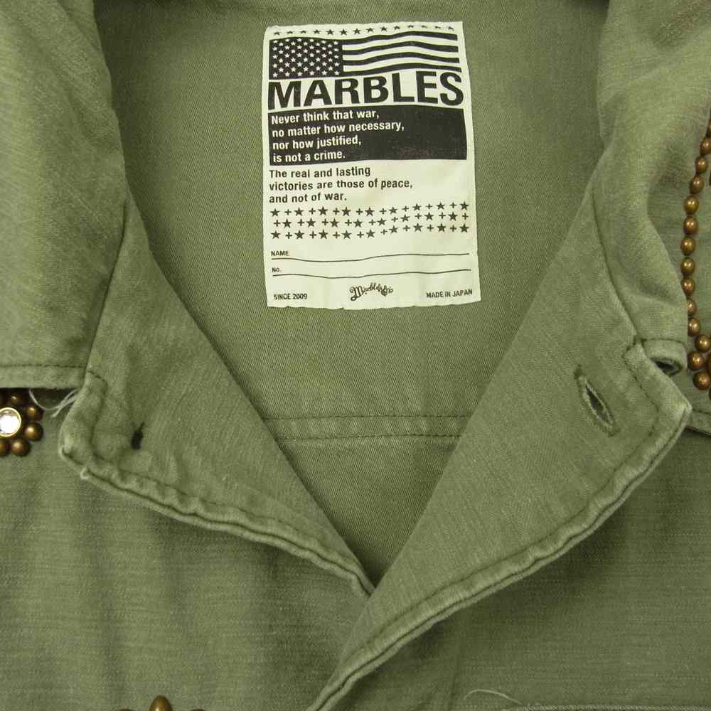 MARBLES マーブルズ 17ss MSH-S17SP02 FATIGUE SHIRTS スタッズ ファティーグ ミリタリー シャツ ジャケット カーキ系 M【中古】