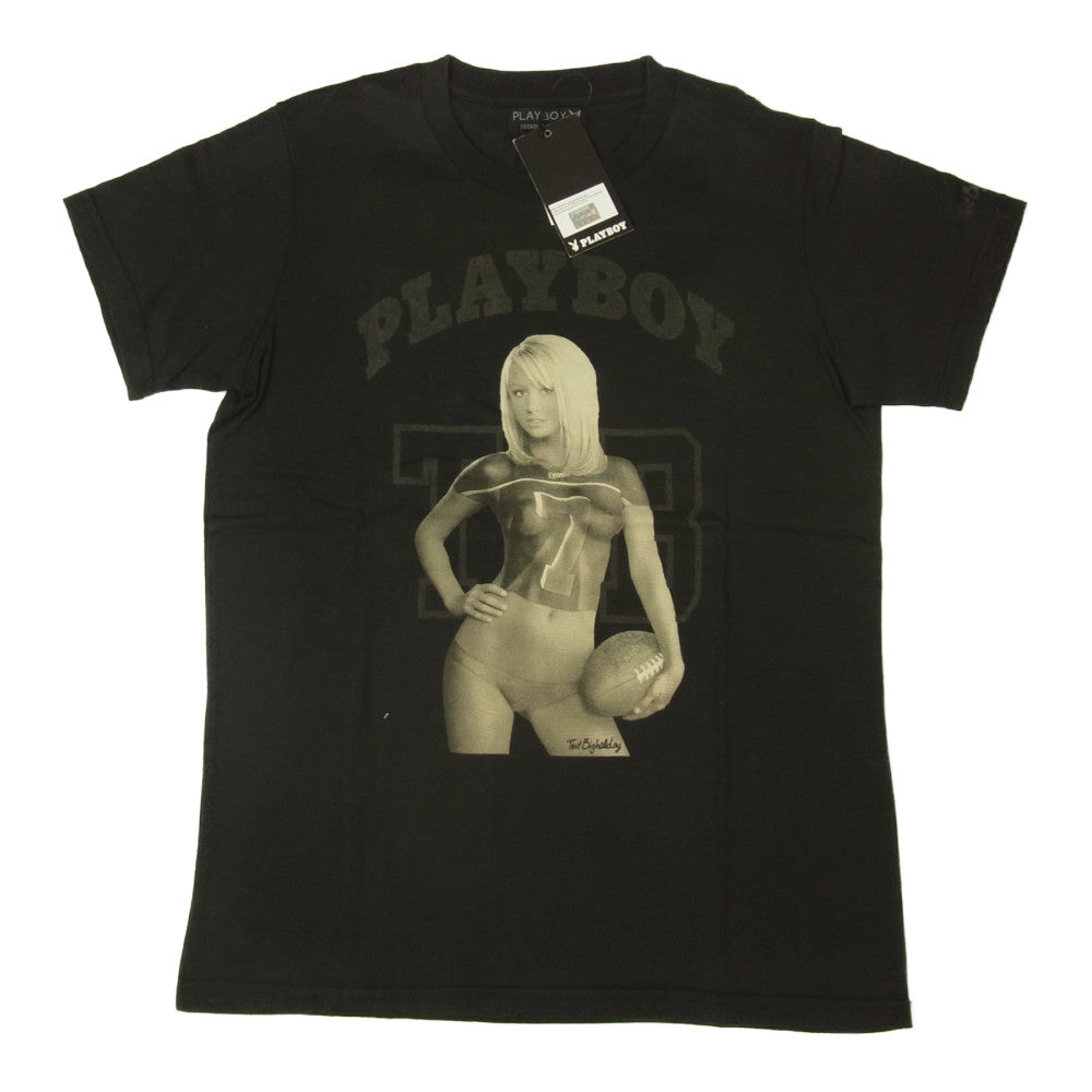 TMT ティーエムティー TCS-F15PB03 ×PLAYBOY プレイボーイ アメフト ガール プリント Tシャツ ブラック系 M【新古品】【未使用】【中古】