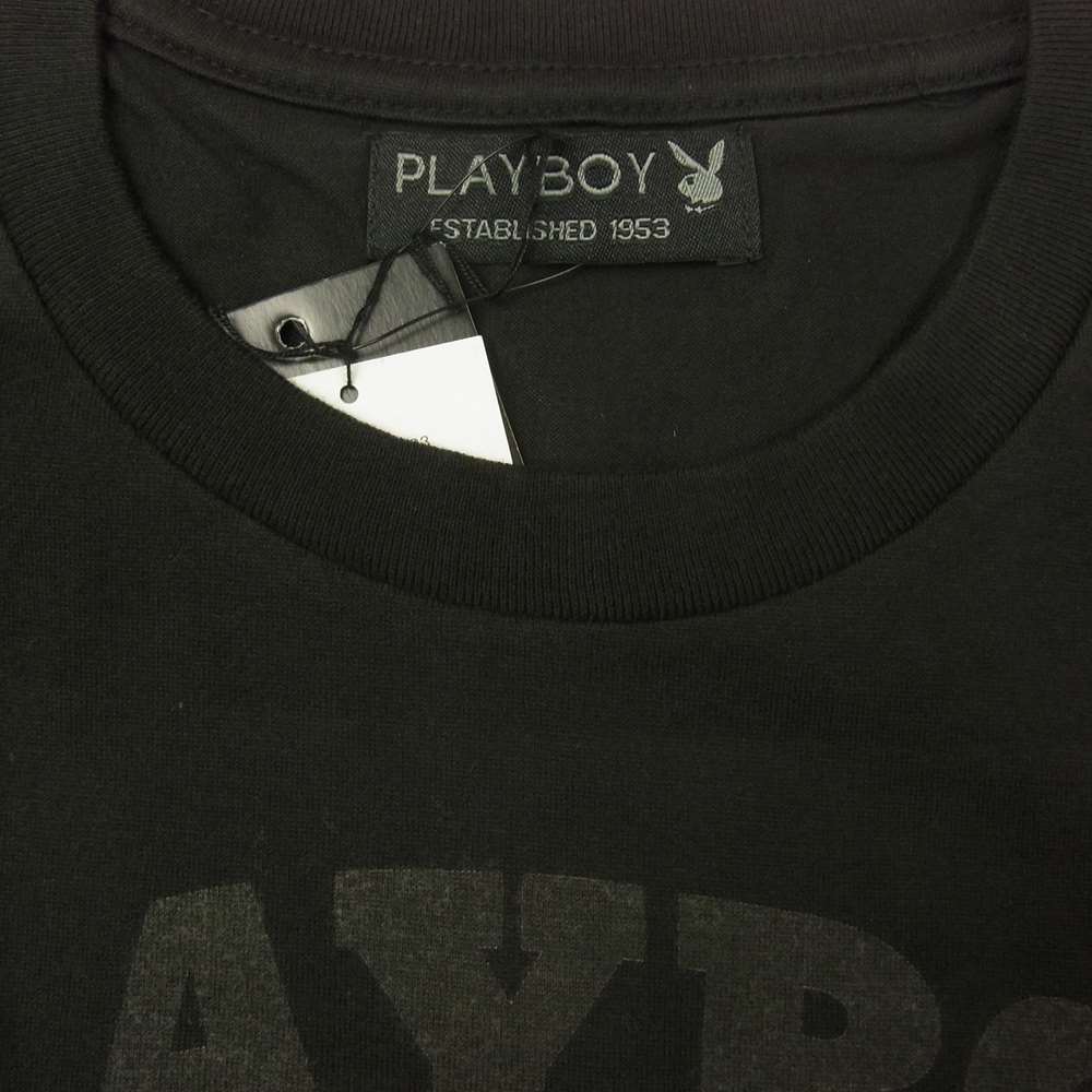 TMT ティーエムティー TCS-F15PB03 ×PLAYBOY プレイボーイ アメフト ガール プリント Tシャツ ブラック系 M【新古品】【未使用】【中古】